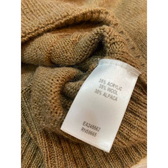 Classiques Entier Brown Alpaca Blend Button Front Poncho Cardigan Sweater Large - Picture 4 of 4